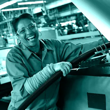 Mechanic working on a car